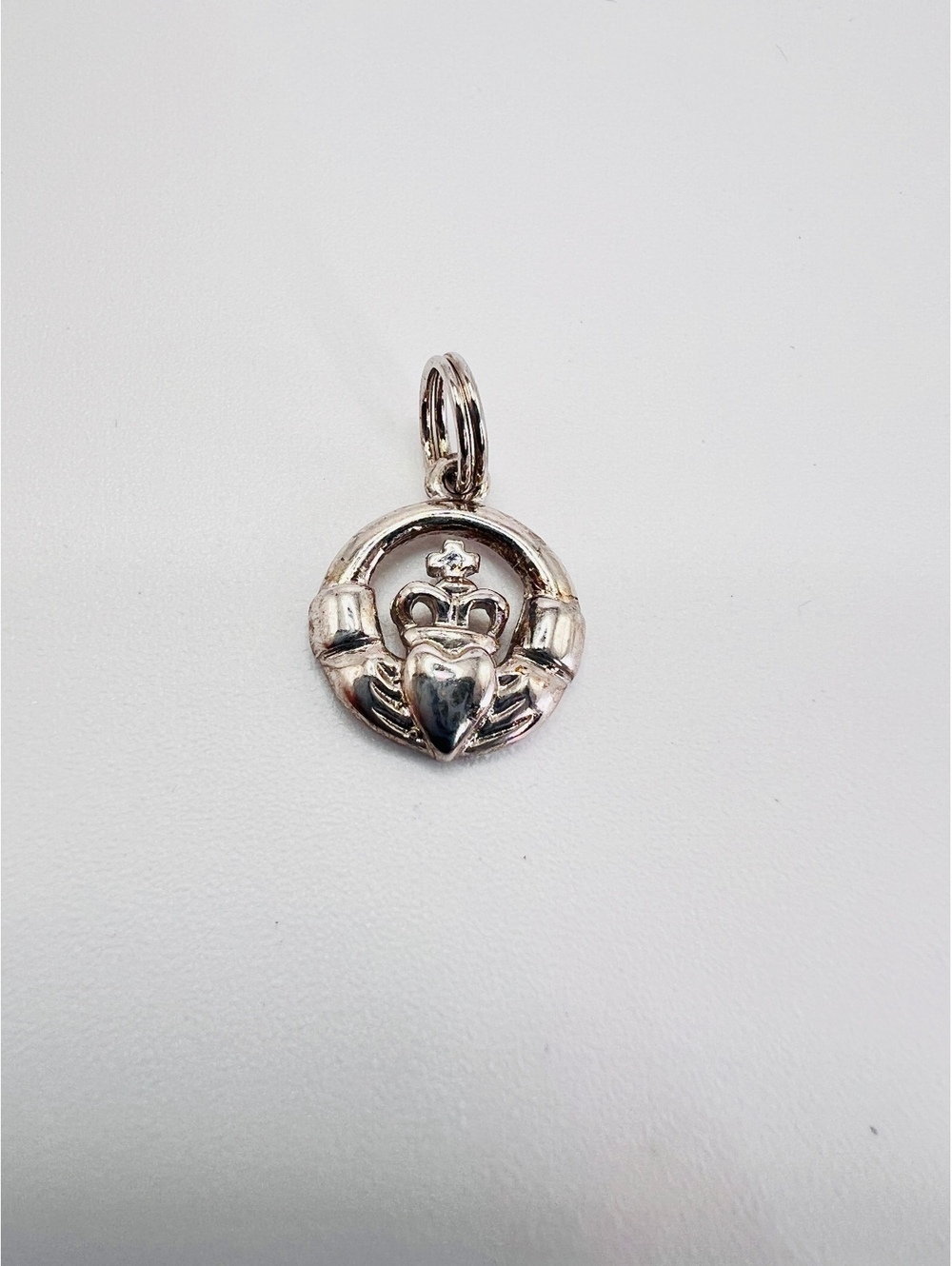 925 Sterling Silver Claddagh Charm Pendant Irish Celtic Heart Crown Hands